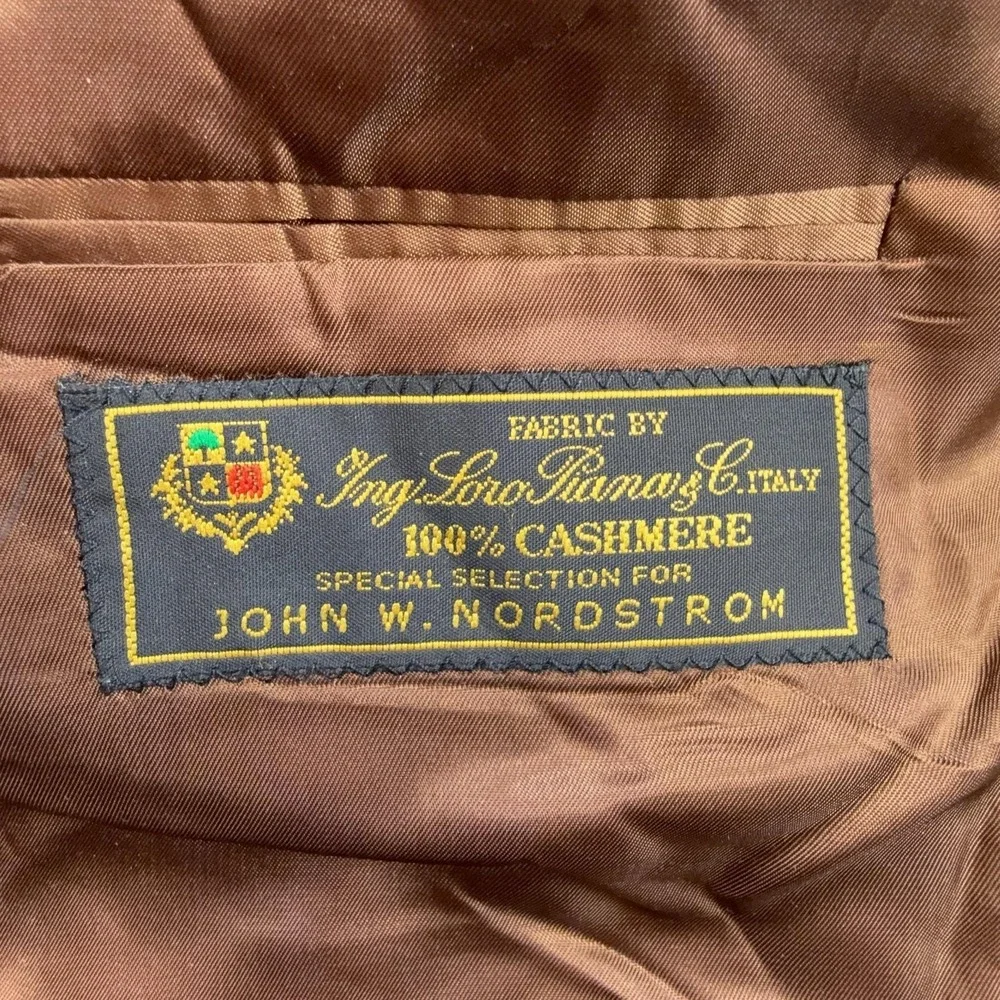 John W. Nordstrom Blazer Sport‎ Coat Mens 50X Long Brown Loro Piana Cashmere